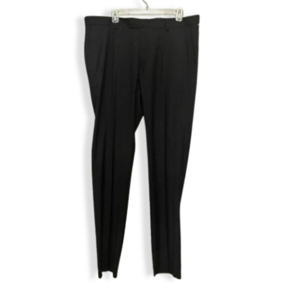 Soul Of London Dress Pants Flat Front Design Zip Closure Black Men's US 39 NWOT